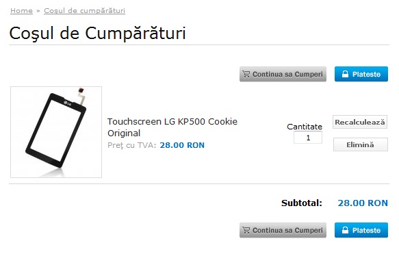 Imagine demo "Cosul de cumparaturi"