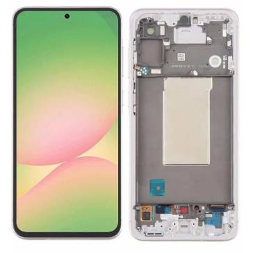 Display cu touchscreen si rama Samsung Galaxy A56 A566 OLED Roz