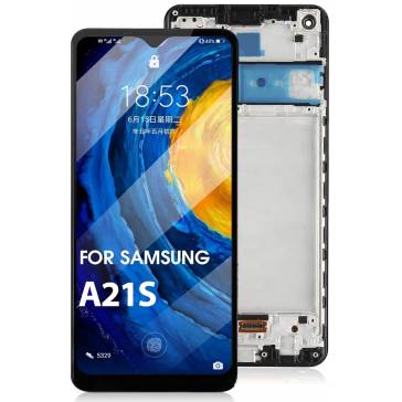 Display cu touchscreen si rama Samsung Galaxy A21s A217F Negru