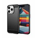 Husa Silicone Carbon Fiber Apple iPhone 15 Pro Neagra