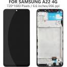 Display cu touchscreen si rama Samsung Galaxy A22 A225F Negru OLED