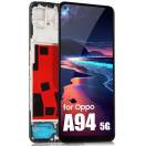 Display cu touchscreen si rama Oppo A94 5G Negru INCELL